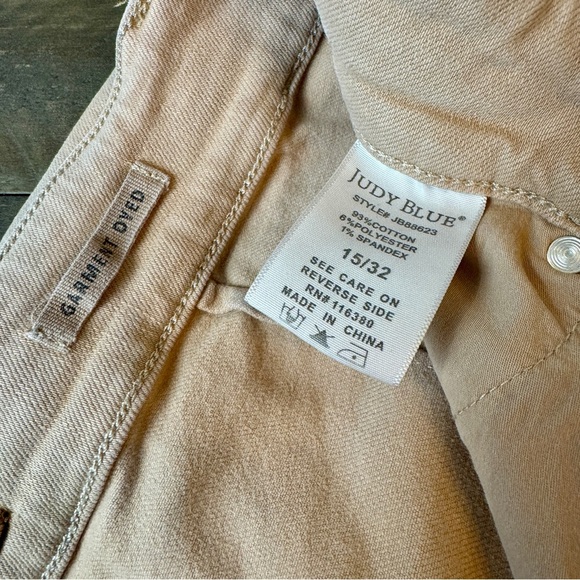 Judy Blue Double Button Tan Khaki Jeans Pants Flare Legged JB88623 Women's 15/32 - Picture 9 of 9